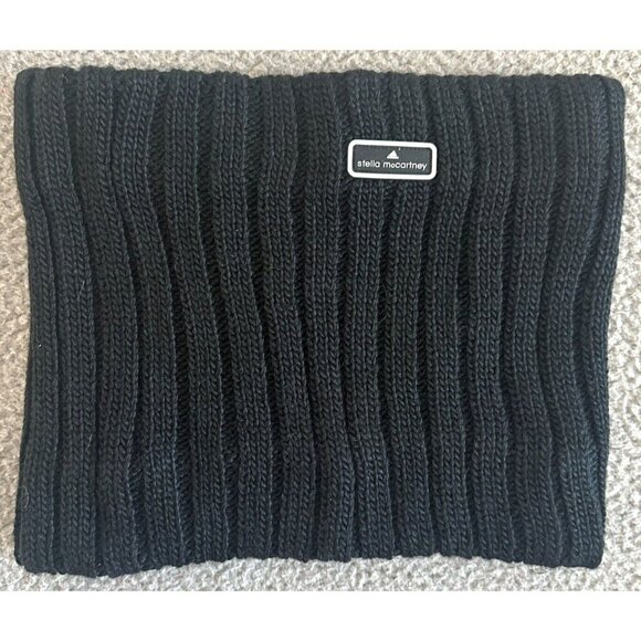 STELLA MCCARTNEY Adidas Neck Warmer Chunky Cable Knit Rib Button Wool Fleece - Picture 3 of 16
